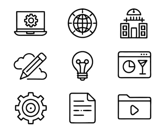 zestaw ui i ux ikony ilustracji ekranu technologia ux ilustracji szablon internetowy użytkownik