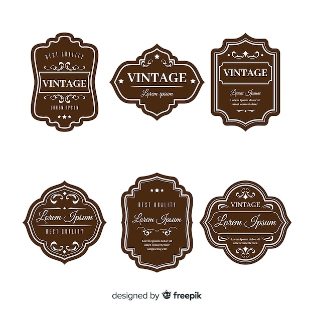 Plik wektorowy zestaw vintage brązowe logo
