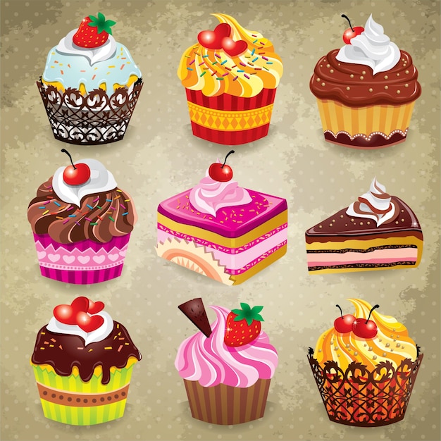 Zestaw Vintage Cupcake