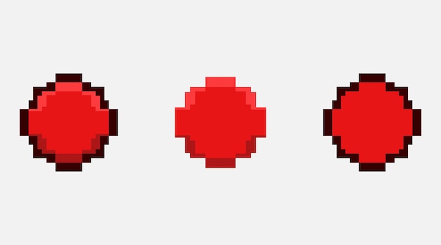 Plik wektorowy zestaw wektorów przycisku czerwonego piksela