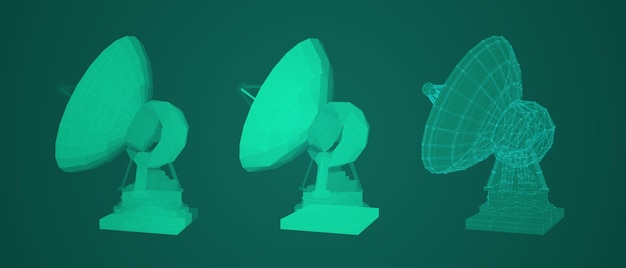 Zestaw wektorowy Astronomia anten radiowych i badania kosmosu