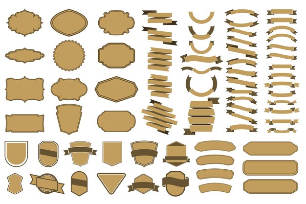 Plik wektorowy zestaw wstążek zestaw banerów wstążkowych elementy projektowe dla logo etykiety emblemu znaku ilustracja wektorowa