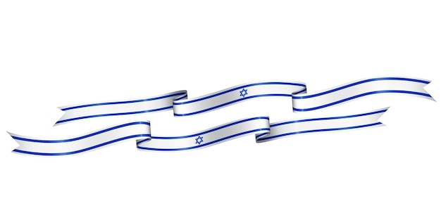 Plik wektorowy zestaw wstążki flagi z kolorami izraela do dekoracji uroczystości dnia niepodległości