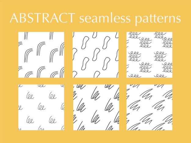 Zestaw Wzorów Bazgrołów Doodle. Streszczenie Tło. Ręcznie Rysowane Nowoczesne Tła. Orna Abstrakcyjne Kształty