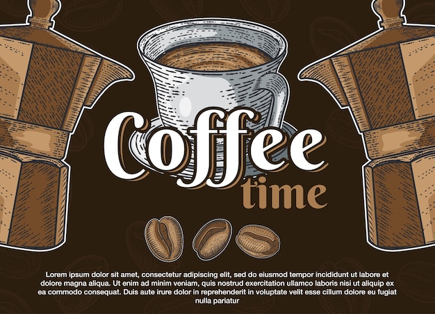 Plik wektorowy zestaw z różnymi rodzajami kawy. ręcznie rysowane ilustracji