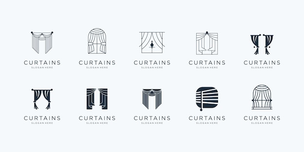 Zestaw zasłon projekt logo inspiracja minimalistyczna kolekcja kurtyna cyrkowaluksusowa sztuka blindline