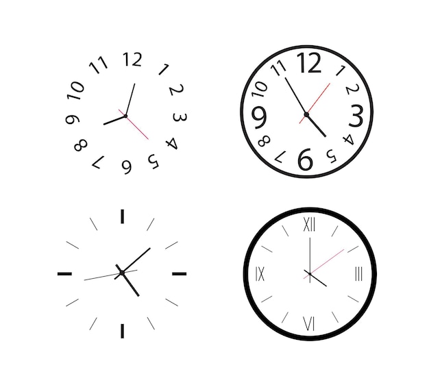 Zestaw zegarów ściennych Prosty zegar ścienny Minimalistyczny zegarek analogowy