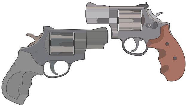 Plik wektorowy zestaw zestawów sztuki vector of revolver strzelba z bronią ilustracja vector revolver gun