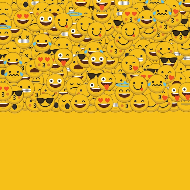 Zestaw Znaków Emoji Emotikonów W Tle