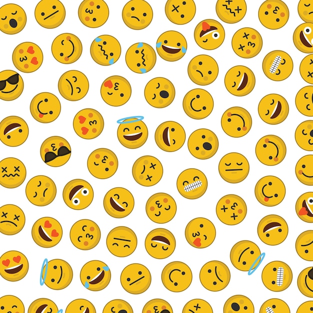 Zestaw Znaków Emotikonów Emoji Ibackground