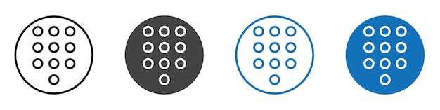 Zestaw znaków ikon dialpad płaskich edytowanych ikon