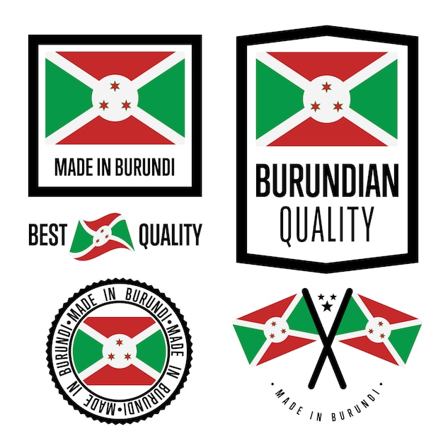 Plik wektorowy zestaw znaków jakości burundi