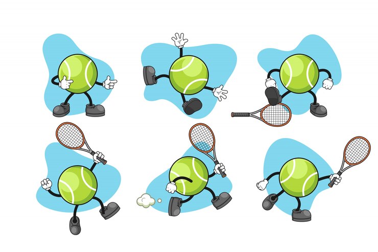 Zestaw znaków kreskówka tenis