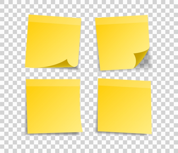Zestaw żółtych Naklejek Notatki Dla Twojej Wiadomości.