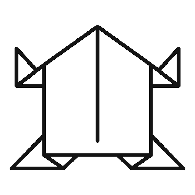 Wektor zgięcie zwierząt origami reprezentujące koncepcję kreatywności