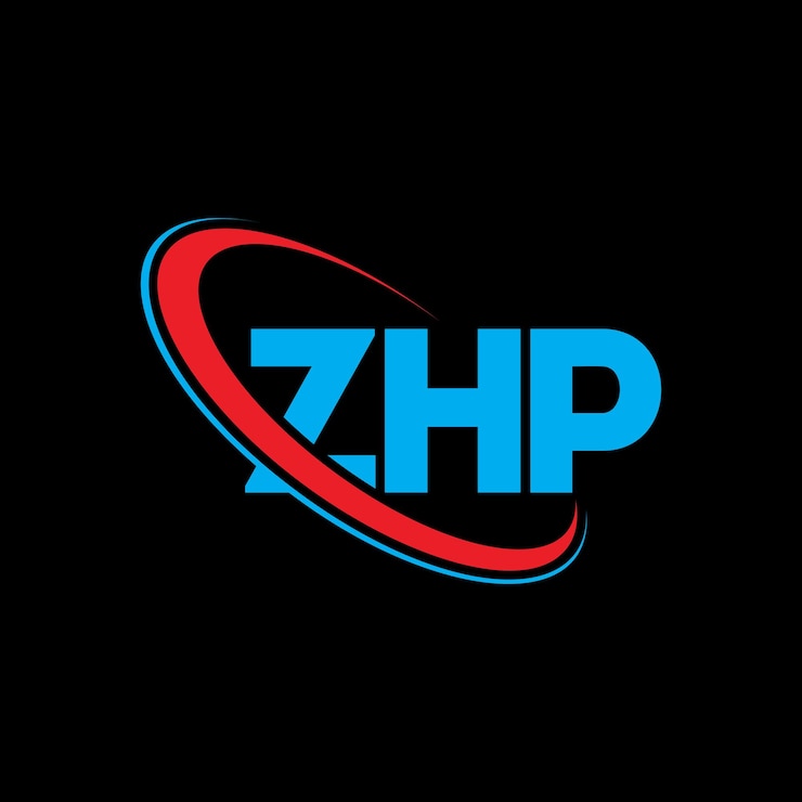 Wektor zhp logo zhp litera zhp logo inicjały zhp logo powiązane z okręgiem i dużymi literami monogram logo zhp typografia dla biznesu technologicznego i marki nieruchomości