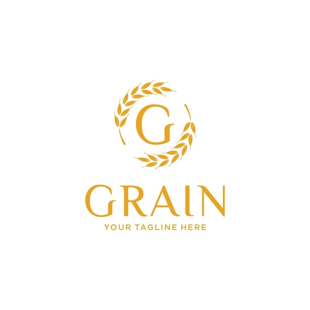 Ziarno Z Inspiracją Z Logo Letter G Wheat Luxury Gold