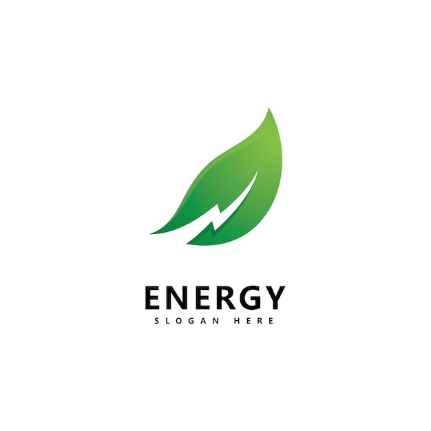 Zielona Energia Logo Ikona Szablon Wektor Wzór