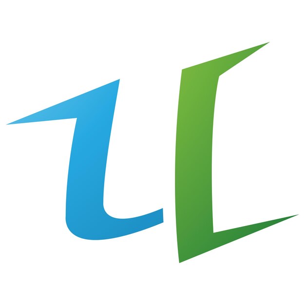 Plik wektorowy zielona i niebieska ikona w kształcie litery u