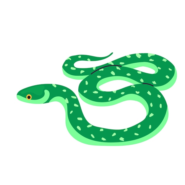 Zielona ikona węża, klipart, avatar, logo, izolowana ilustracja