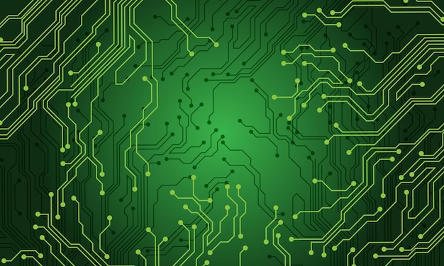 Zielona linia obwód komputer technologia futurystyczny tło projekt kreatywnych wektor