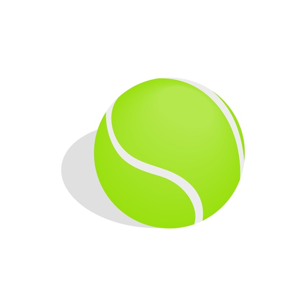 Zielona Piłka Tenisowa Ikona W Izometrycznym Stylu 3d Na Białym Tle