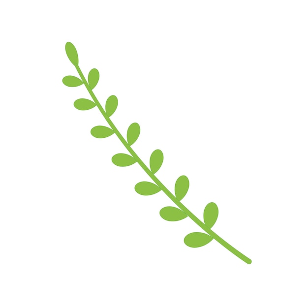 Plik wektorowy zielona roślina gałąź ikona na białym tle wektor ilustracja na białym tle.
