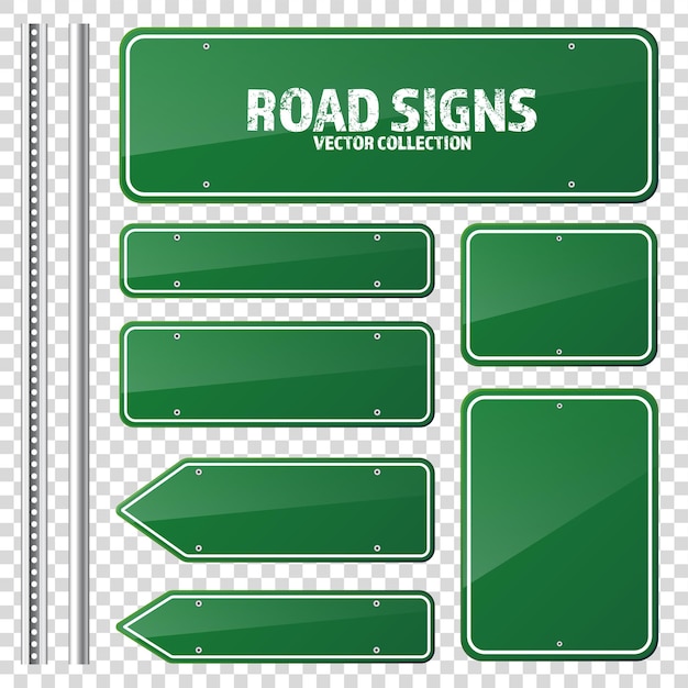 Plik wektorowy zielona tablica znaku drogowego z miejscem na wzór tekstu, odizolowany znak informacyjny, kierunek