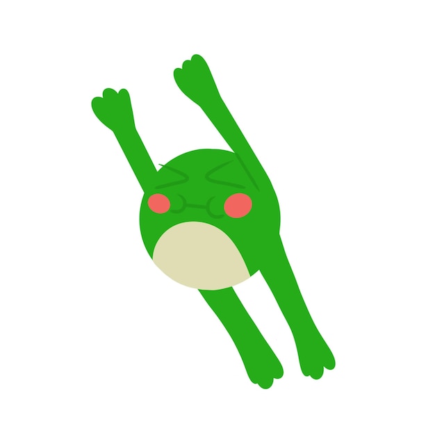 Zielona żaba Skacząca Na Białym Tle Ilustracja Wektorowa Do Wykorzystania W Projektowaniu Akcesoriów Witryn