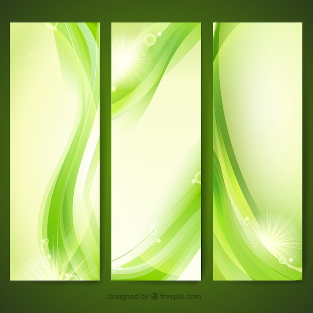Plik wektorowy zielone banery w stylu abstrakcyjna