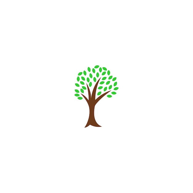 Plik wektorowy zielone drzewo z brązowym pniem i zielonym drzewem na nim.