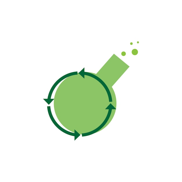 Zielone Laboratorium Z Recyklingu Strzałka Logo Projekt Wektor Graficzny Symbol Ikona Znak Ilustracja