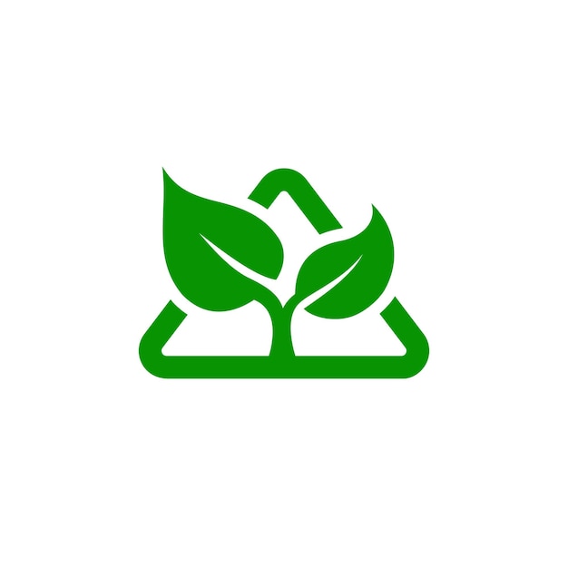 Plik wektorowy zielone liście w trójkątnej zielonej linii