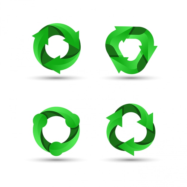 Zielone logo recyklingu