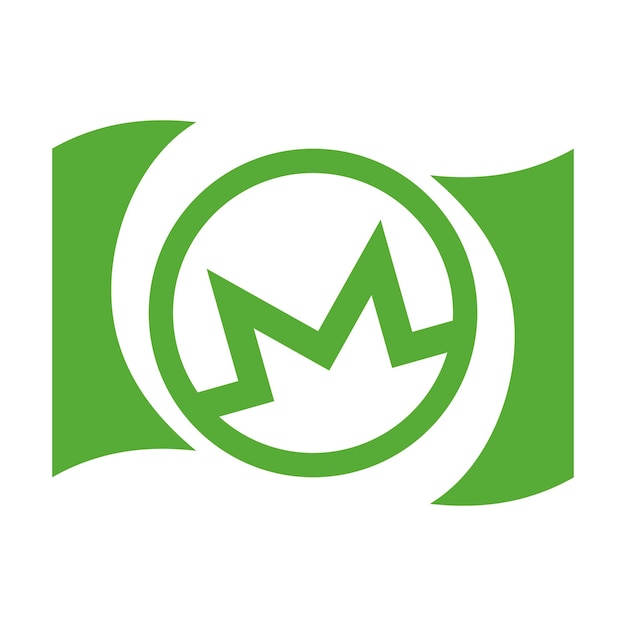 Zielone logo z literą m pośrodku