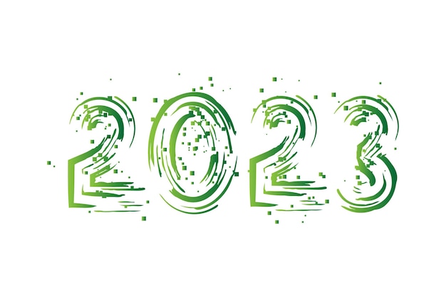 Plik wektorowy zielone numery 2023 na białym tle