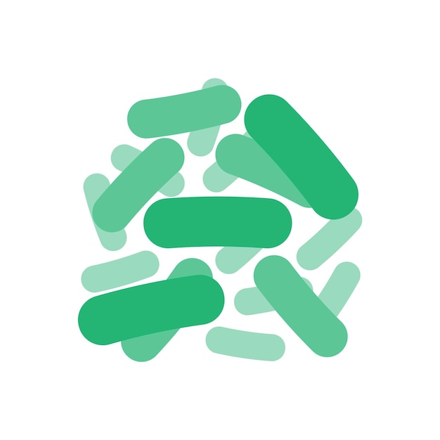 Zielone Probiotyki Bakterii Ikona Logo Na Białym Tle Ilustracji Wektorowych