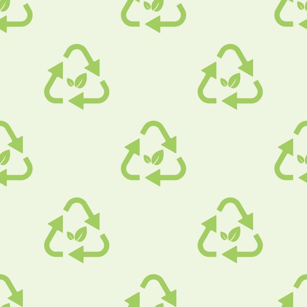 Plik wektorowy zielone strzałki recyklingu z zielonych liści wzór ilustracji wektorowych