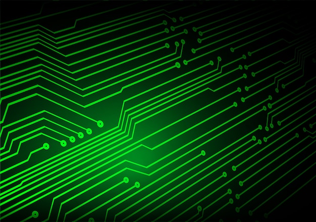 Zielonego Cyber Obwodu Technologii Pojęcia Przyszłościowy Tło