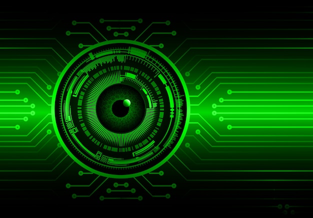Zielonego Oka Cyber Obwodu Technologii Pojęcia Przyszłościowy Tło