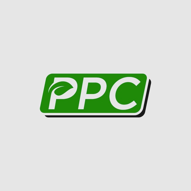 Plik wektorowy zielono-białe logo z napisem ppc.