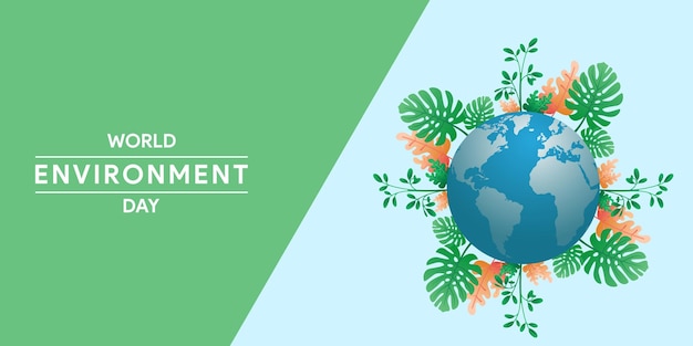 Plik wektorowy zielono-biały baner z napisem „ekozarządzanie”.
