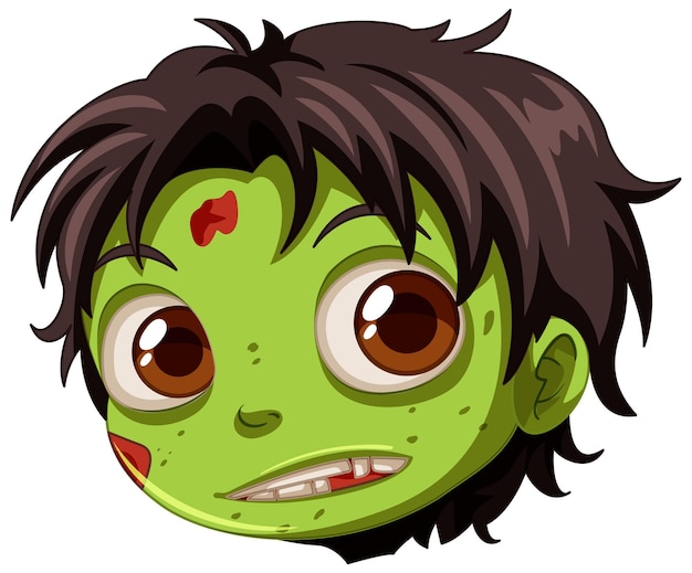 Zielonoskóra Zombie Teen Boy Ilustracja Kreskówka