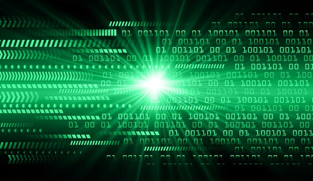 Zielony cyber obwodu binarnego kodu technologii pojęcia przyszłościowy tło