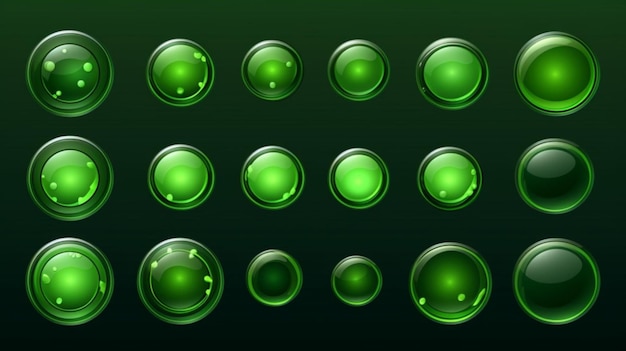 Plik wektorowy zielony ekran z wieloma przyciskami i zielonym tłem