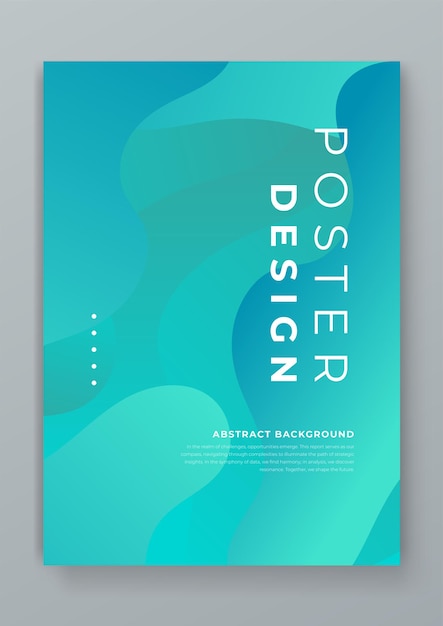Zielony gradient abstrakcyjne fale i płynne kształty szablon okładki Nowoczesny szablon projektowania plakatów banerów reklamowych broszur ulotki okładki stron internetowych ilustracja wektorowa