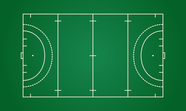 Plik wektorowy zielony hokej na trawie hokej na trawie szablon linii wektor stadion