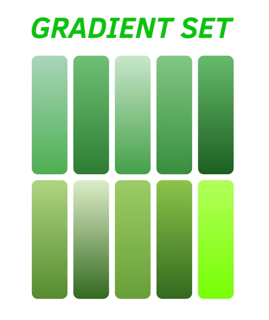 zielony i czarny plakat z napisem "gradient set set set"