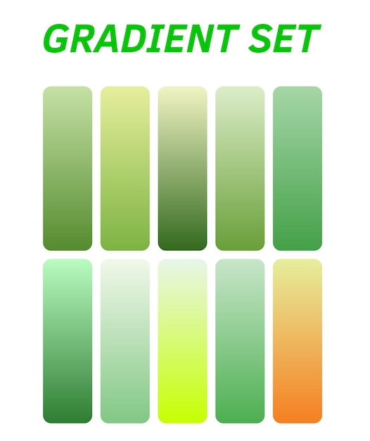 zielony i pomarańczowy plakat z napisem "gradient set set quot"