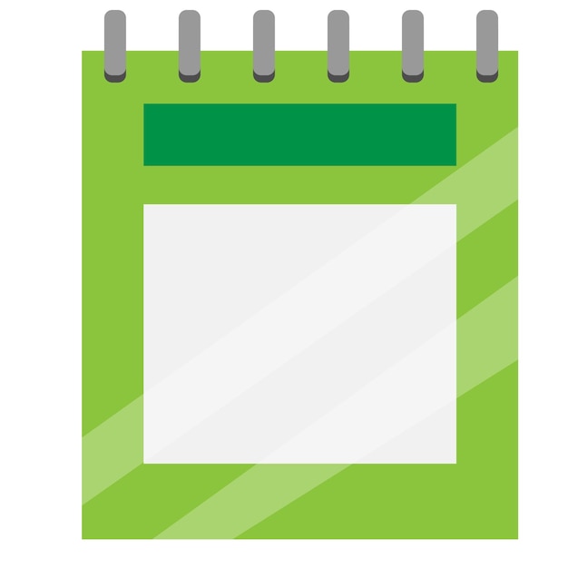 Zielony kalendarz z zieloną obwódką